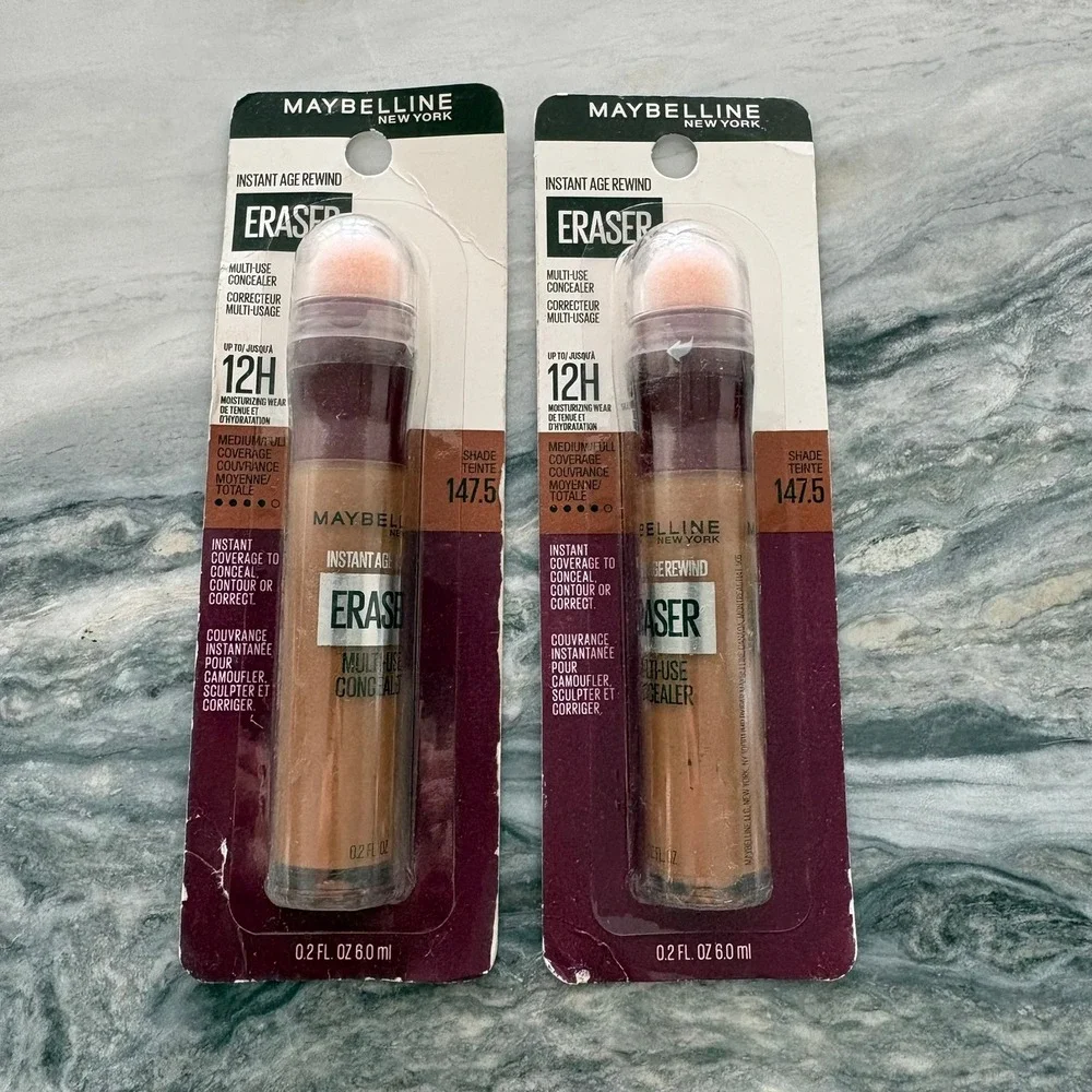 Maybelline Instant Age Rewind Eraser Multi-Use Concealer Shade 147.5 2 Pack NEW